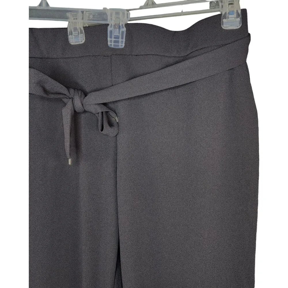 Dennis Basso Luxe Crepe Straight Leg Pants With Belt Black X-Large NWOT Stretch - Image 14