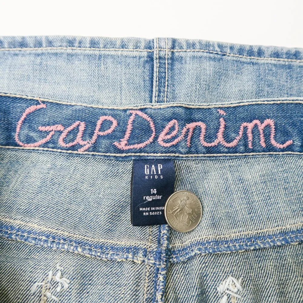 Gap  Denim Button Embroidered Mini Skirt - Image 10
