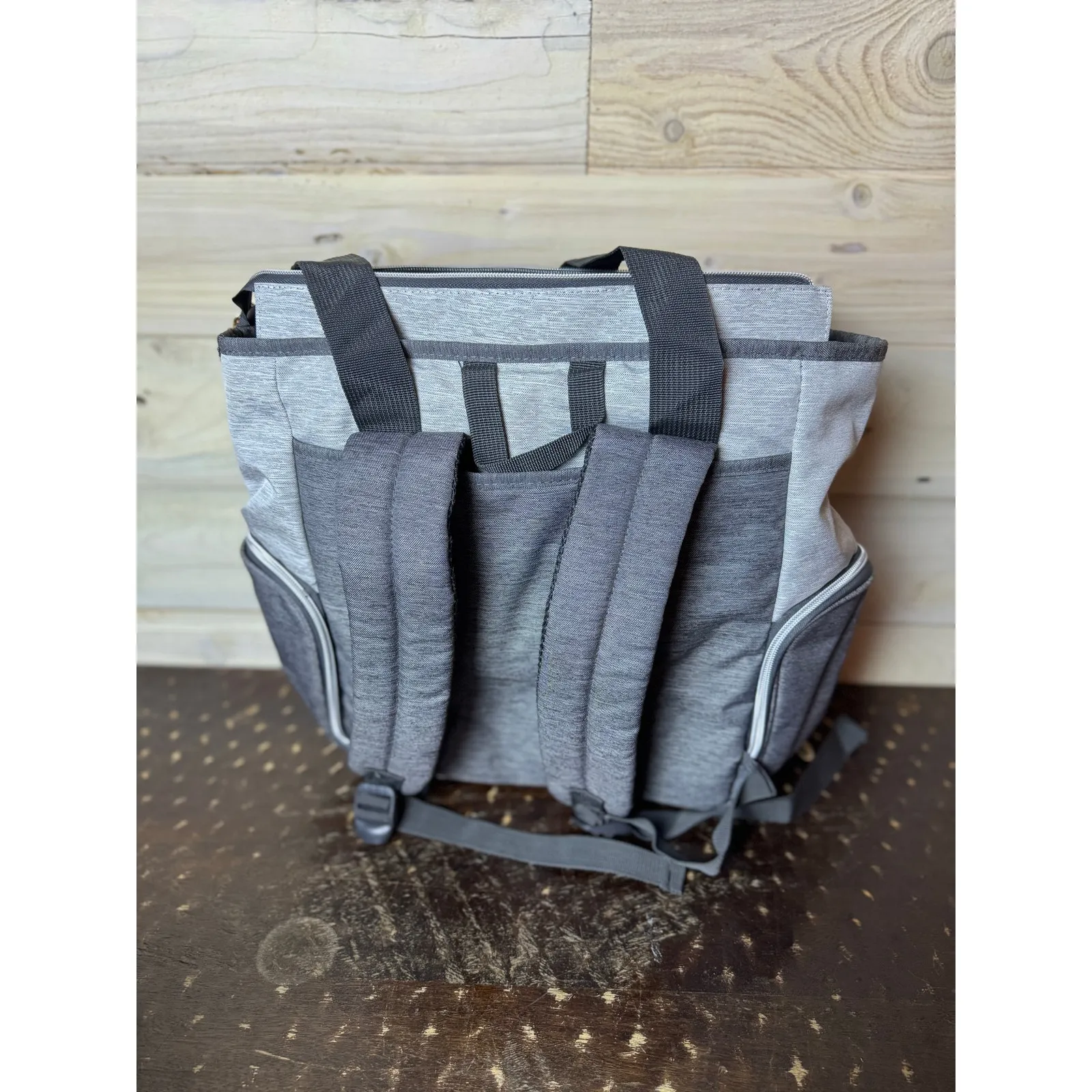 Diaper Bag Backpack Tote Gray Convertible Baby‎ Changing Bag Multi Functional - Image 3