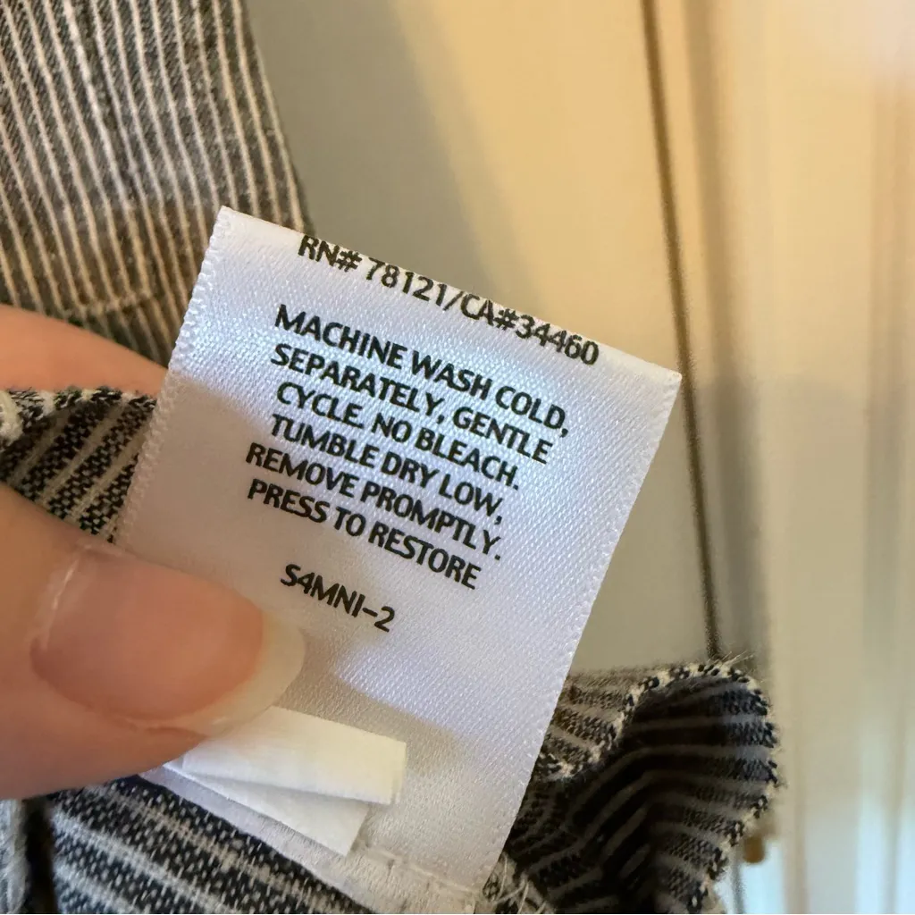 Eileen Fisher Sleeveless Hemp & Cotton Blend Striped Dress Size XS - Image 6