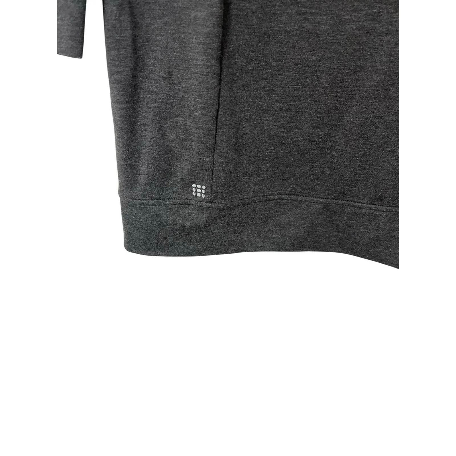 Title Nine Gray French Terry Guthrie Dress Small Mock Neck Kangaroo Pocket Midi - Image 7