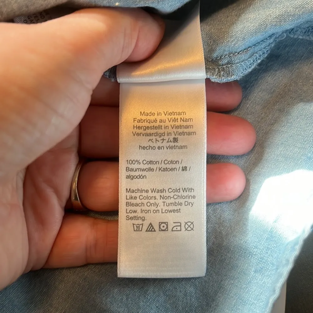 JCrew Squareneck Chambray Shift Dress Size Small - Image 8