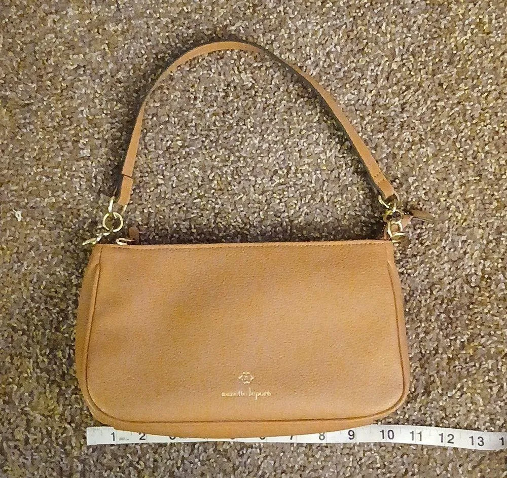 NWOT  brown pebble leather hand bag - Image 11