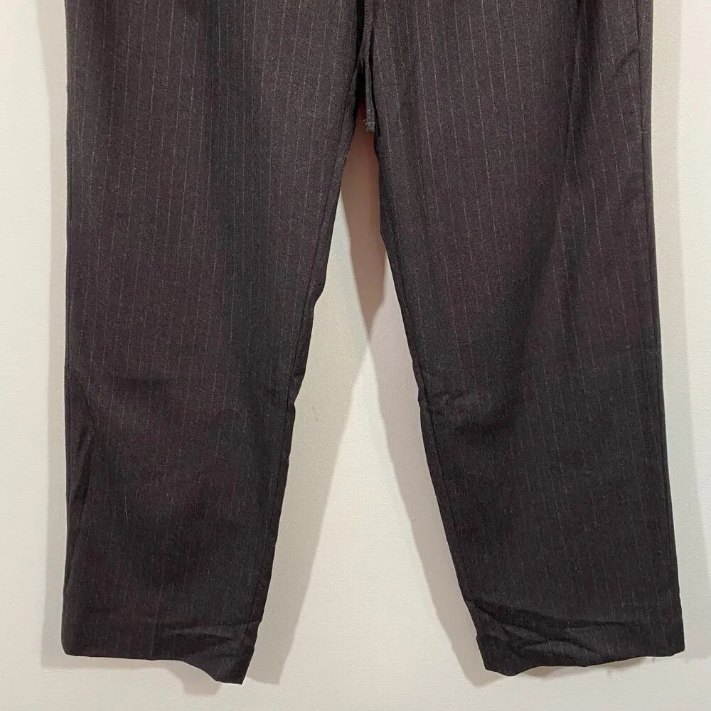 Zara Women Grey Pinstripe Pull On Elastic Waist Straight Leg Pant Sz 8 #7563/244 - Image 3