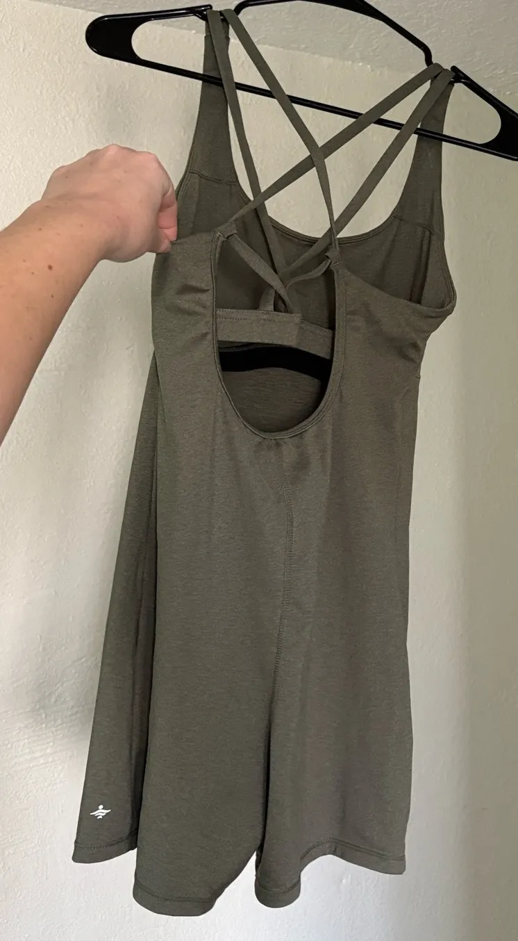 Halara Olive Green Romper - Image 2