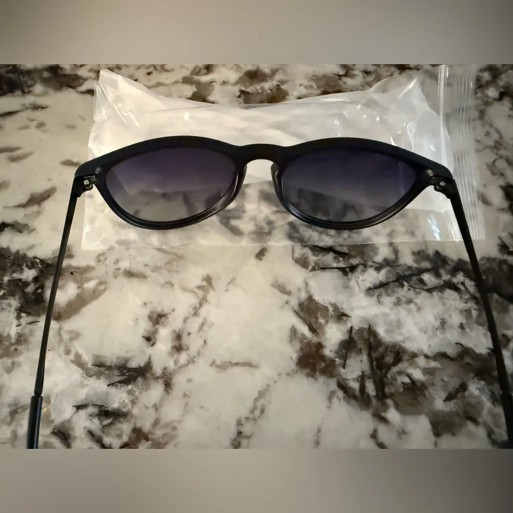 Gradient Polarized Round Retro Sunglasses Unisex Black Frame Lens - Image 6