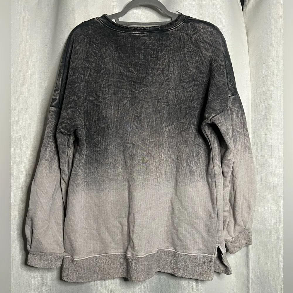 M. Rena Grey Ombré Oversized Pullover Sweater Small Gray - Image 2