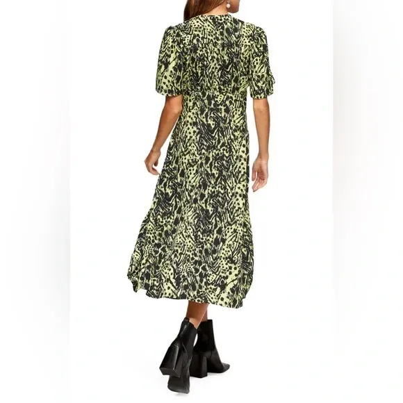 Animal Print Angel Sleeve Midi Dress 2 - Image 7