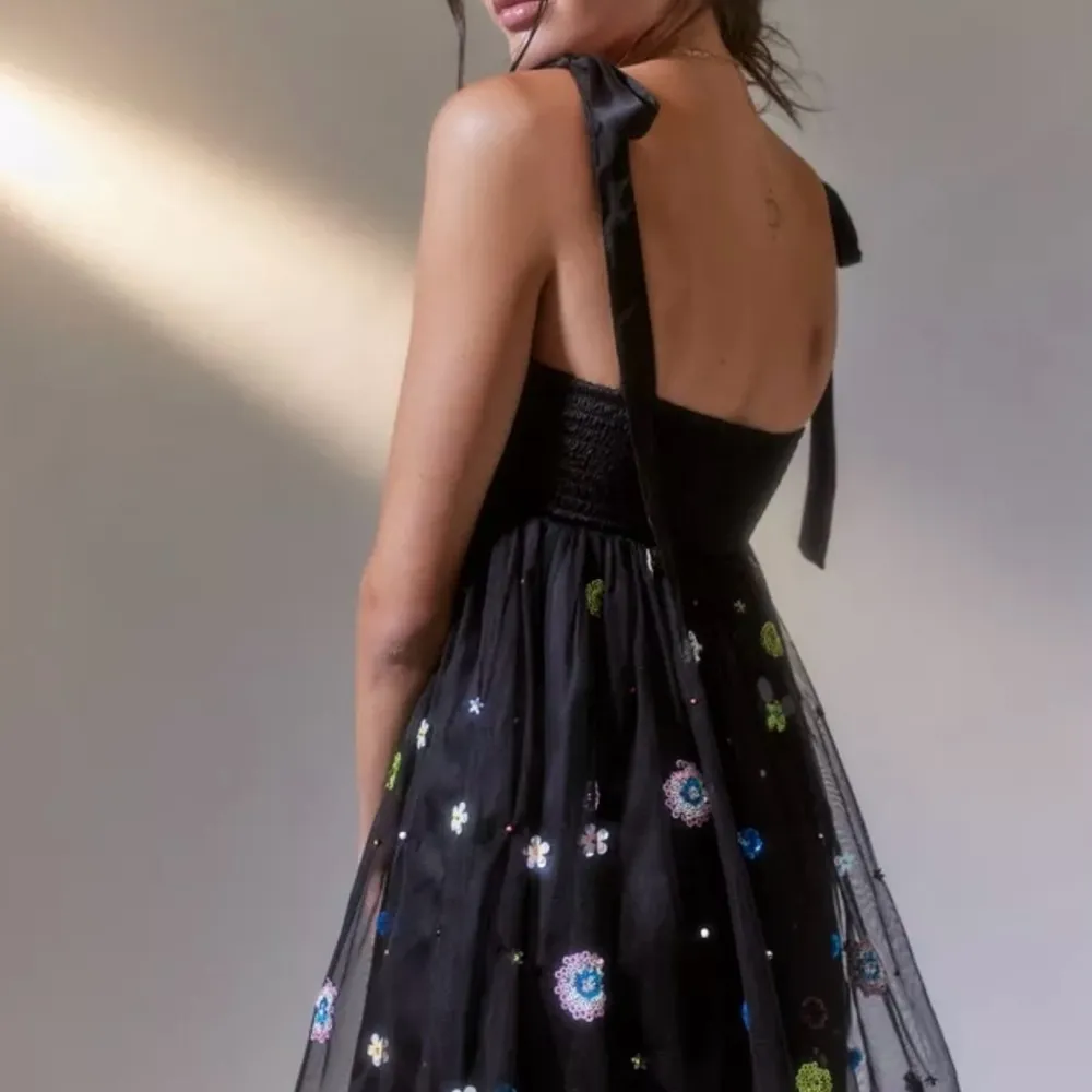 UO Isabella Embroidered Babydoll Mini Dress - Size XS - NWT - Image 2