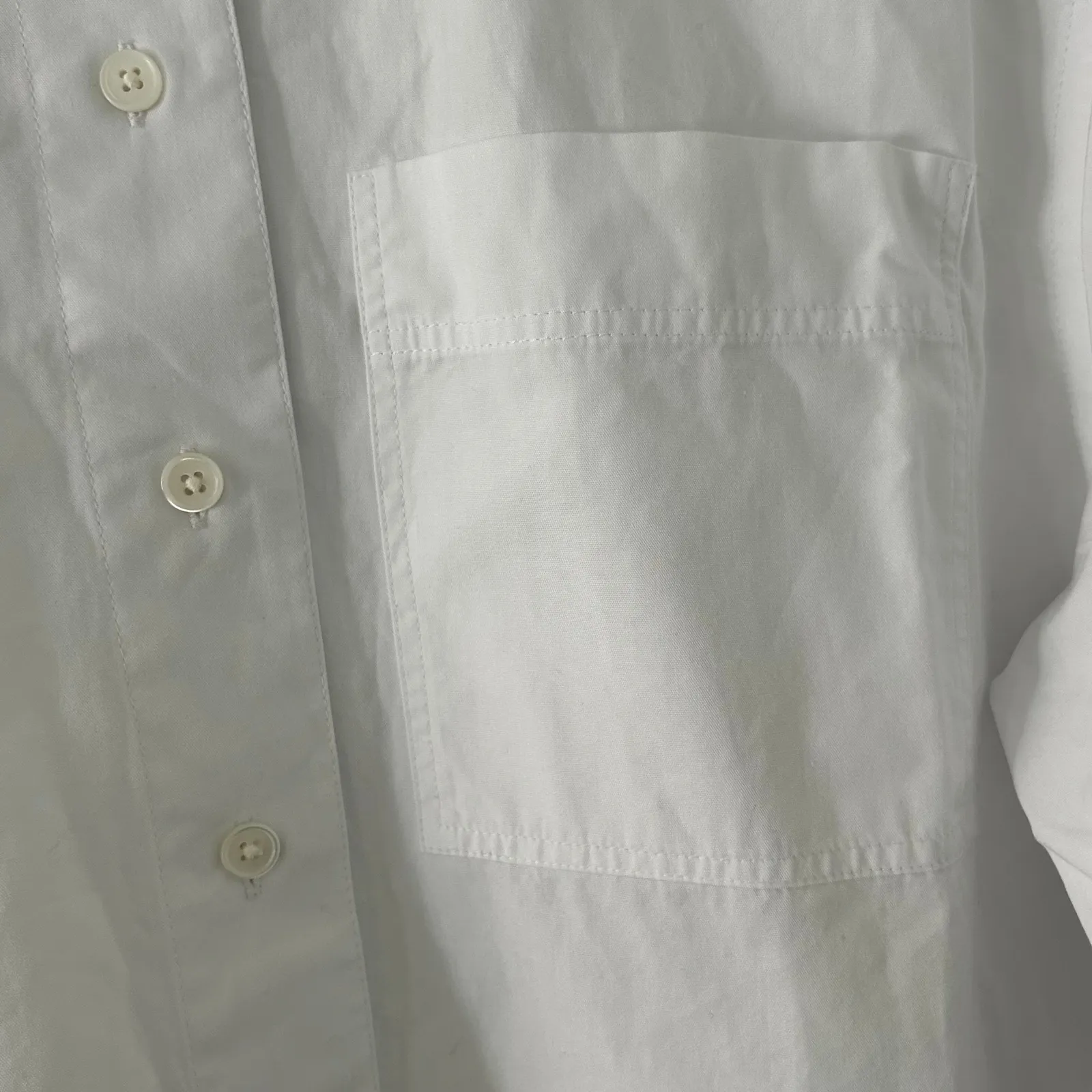 Madewell Women's Oversized White Button Up Cotton Long Sleeve Shirt XS New - Image 4