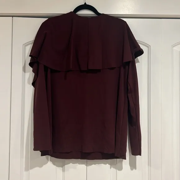 Cos women’s medium Drape layered front long‎ sleeved blouse with raw hems - Image 5