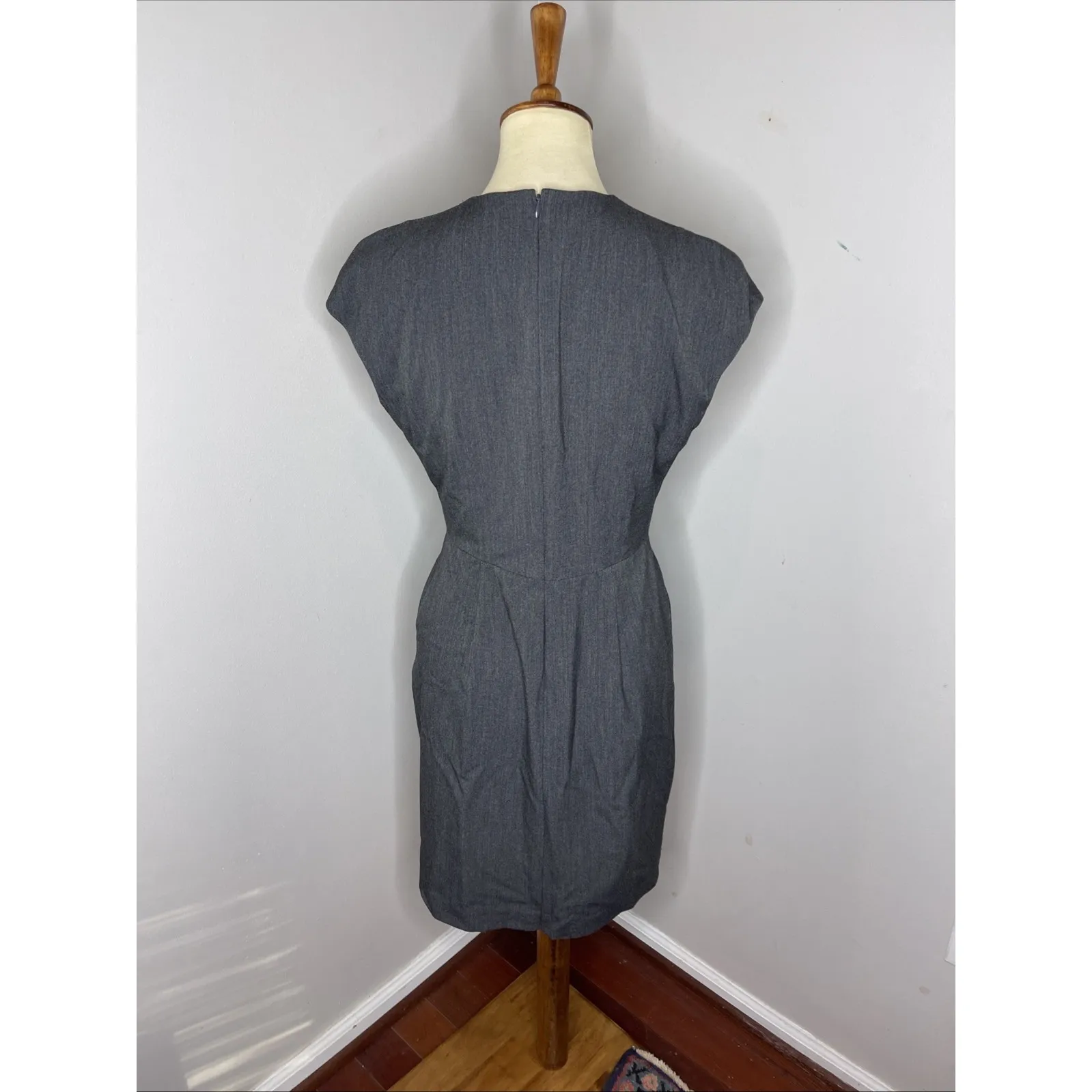 MM Lafleur The Masha Dress Light Twill in Charcoal Grey‎ Sz 4 - Image 4