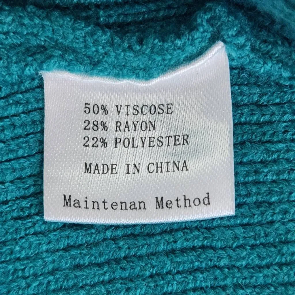 Zesica Turquoise Blue Sweater with Full Sleeves and Mock Neckline NWT Size Large - Image 8