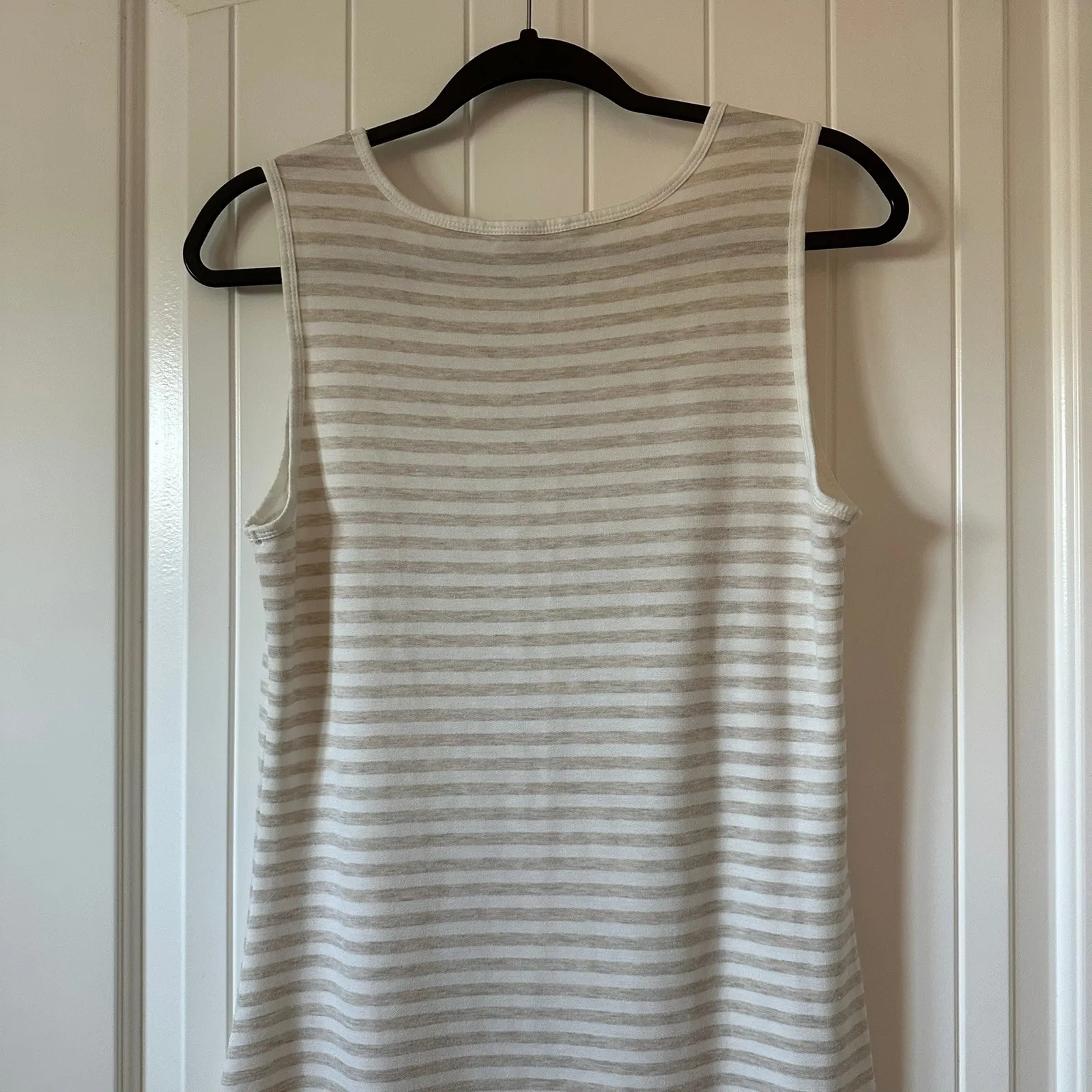 BB Dakota Striped Tank Dress‎ Sleeveless Casual Beige White Size M - Image 6