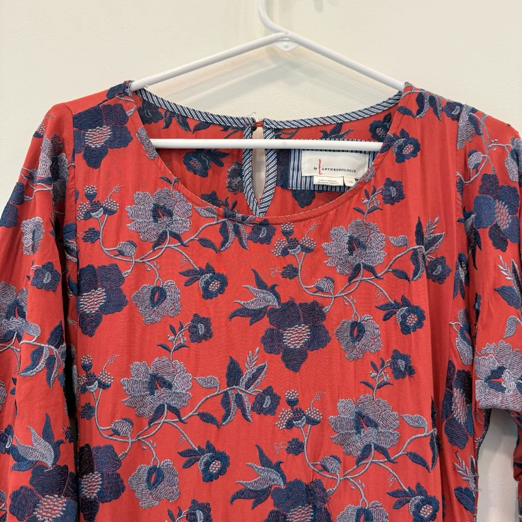 Anthropologie Juniper Embroidered Swing Dress Floral Size XS - Image 7