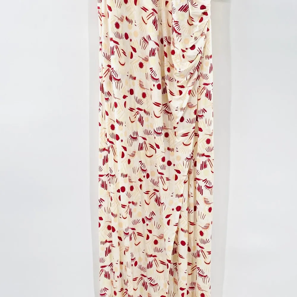 NEW Free People Daria Ivory Printed Sleeveless Halter Slit Maxi Dress T-Back Med - Image 10