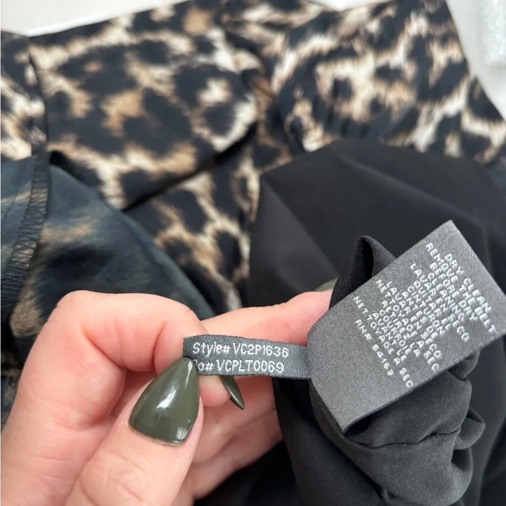 Vince Camuto Women's Leopard Animal‎ Print Tie-Neck Belted Shirt Dress Size 4 - Image 12