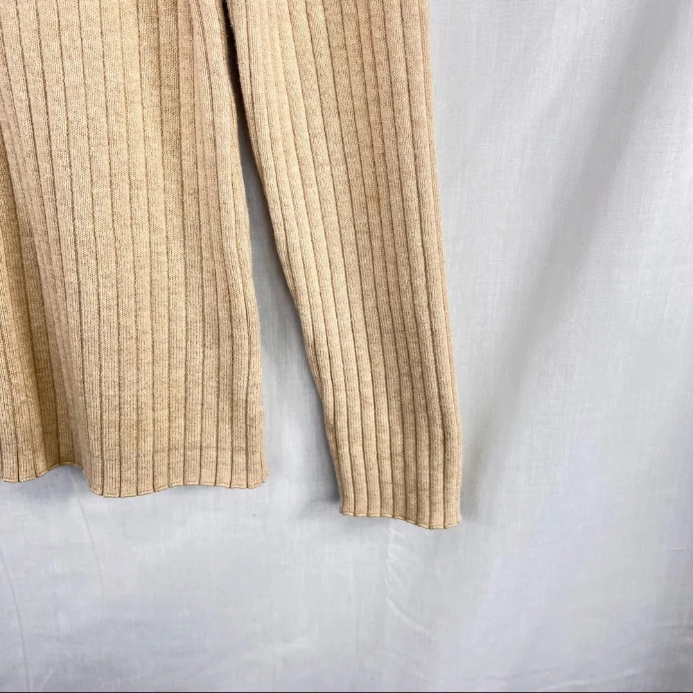 J. Mclaughlin Womens Full Zip Ribbed Tan Cardigan Size XL Closet Staple Casual - Image 6
