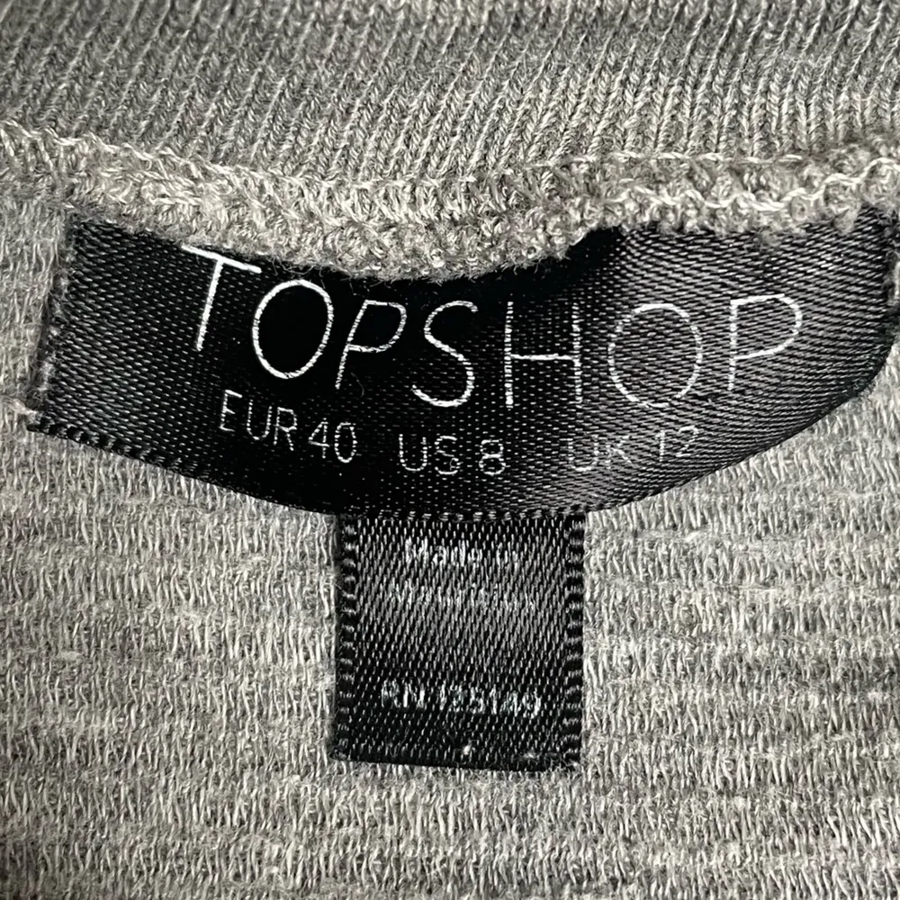 TopShop Ribbed Lightweight Sweatshirt Gray Size 8 - Image 5