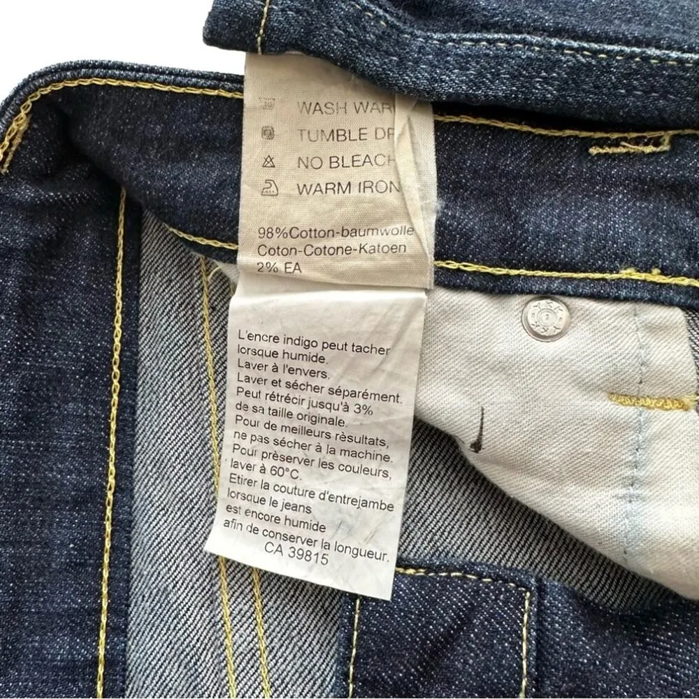 Devinbirds by Nudie Dark Wash Low Rise Birds Bootcut Dry Denim Jeans Size 27 Blue - Image 12