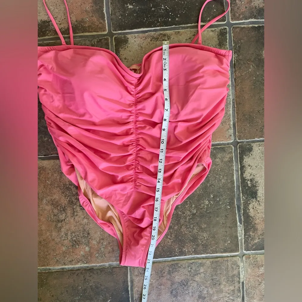 J.Crew Ruched Sweetheart One Piece Pink Size 24 - Image 10