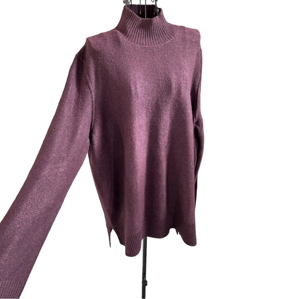 Calvin Klein Jeans Turtleneck Acrylic Blend Sweater Burgundy Size XL - Image 2