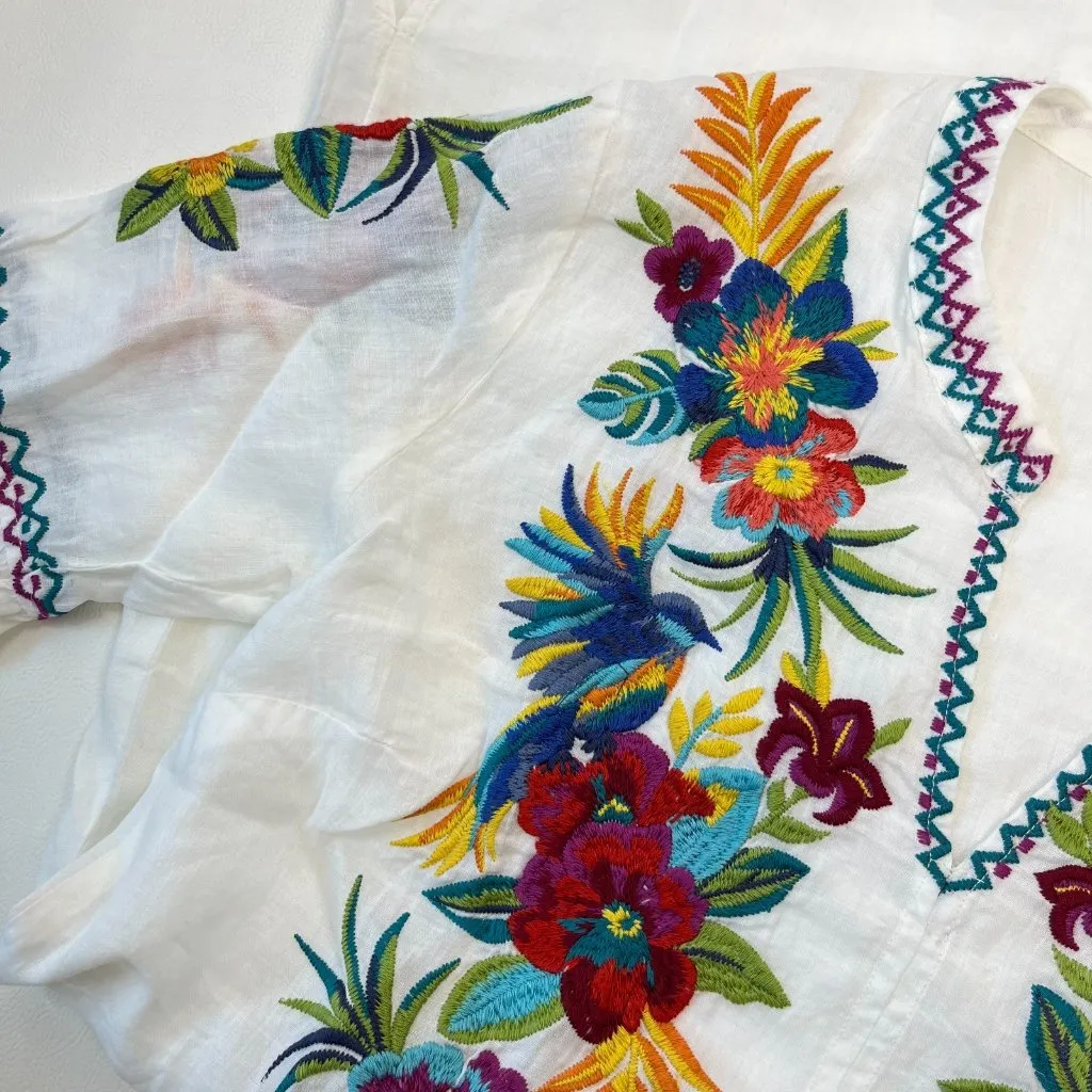 NWOT Johnny Was Embroidered 100% Ramie Nandi Flare Sleeve Tunic Dress Size S - Image 8