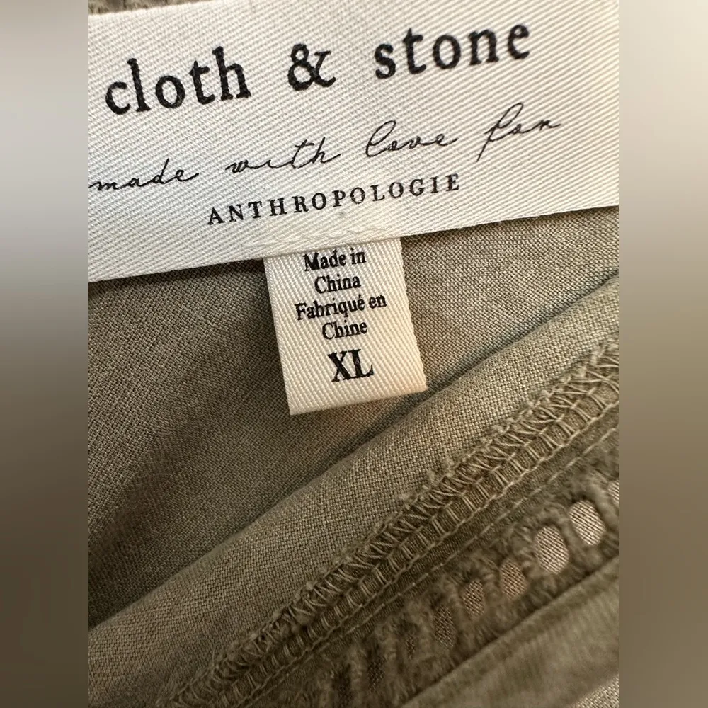 Cloth & Stone Anthropologie Burlingame Romper Green V-Neck Tie Waist NWOT - Image 6