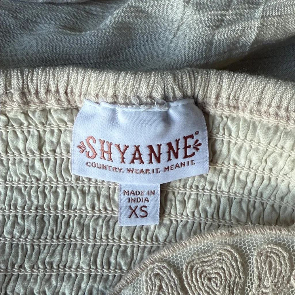 Shyanne Embroidered Mesh Dot Poet Sleeve Crop Too - Image 8