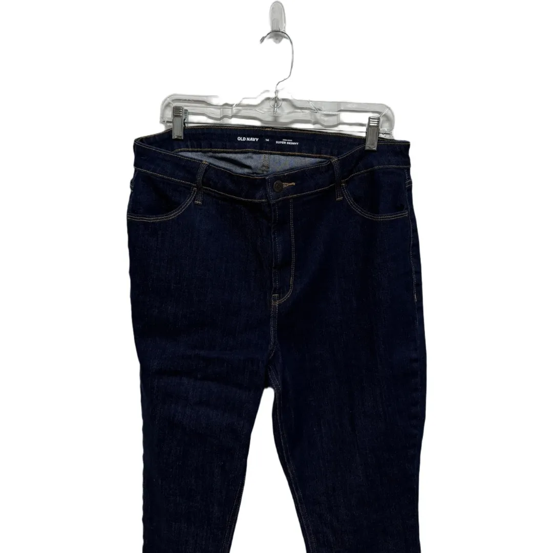 Old Navy Dark Wash High Rise Super Skinny Denim Jeans Size 14 Plus Size Mom Jean - Image 2