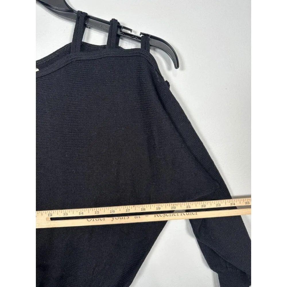 Vintage Mondi West Germany Size 36 Women Top Sweater Cutout Shoulder Black Retro - Image 8