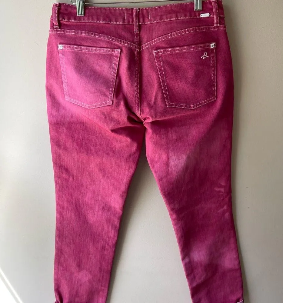 DL1969 Florence Instasculpt Ankle Jeans Mid Rise Skinny Tie Dye Pink Size 31 - Image 3