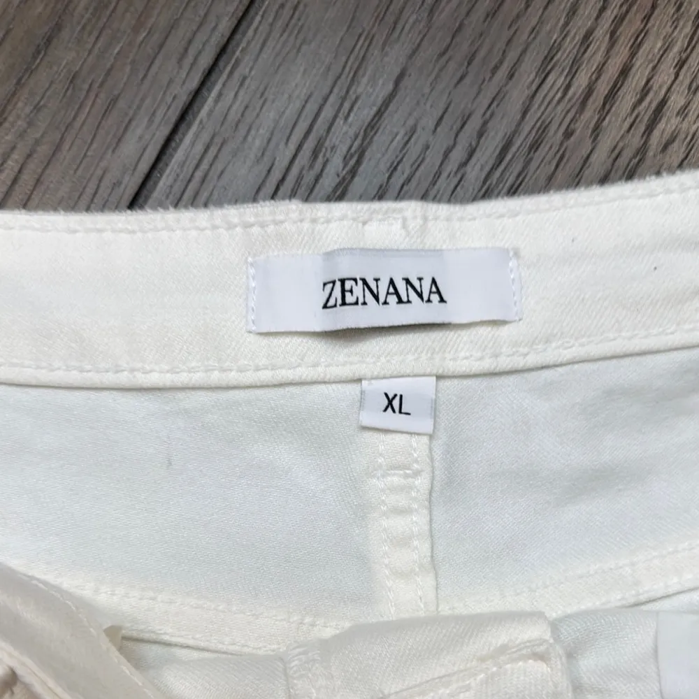 Zenana Outfitters White Jean Shorts Relaxed Fit - Image 2