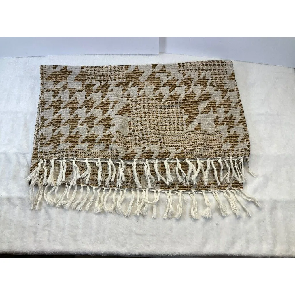 Soft Surroundings Shawl‎ Open Wrap Poncho Western Design BOHO Chic One Size Tan - Image 6