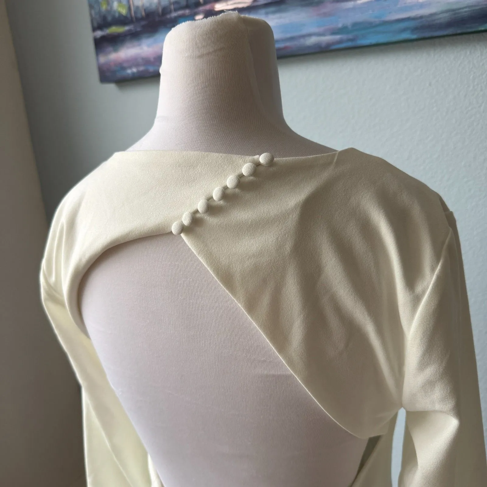 Lulus Eloquent Endearment White Long Sleeve Backless Maxi Dress Size XL - Image 10