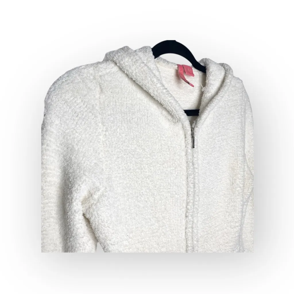 new Charlotte Tarantola π Fluffy Zipper Hoodie π Faux Sherpa π Winter White Size L - Image 8