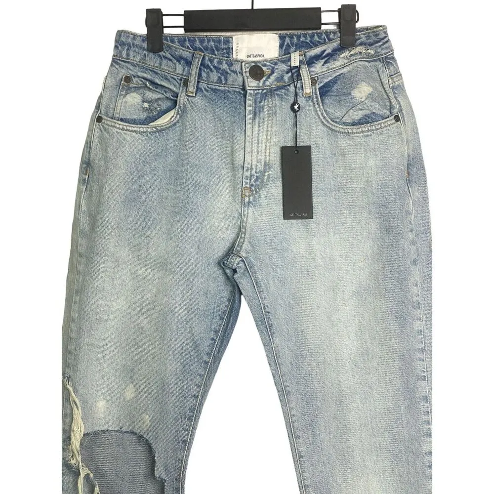 NWT One Teaspoon The Awesome Baggies Distressed Jean 28 Kansas Light Blue #3083 - Image 3