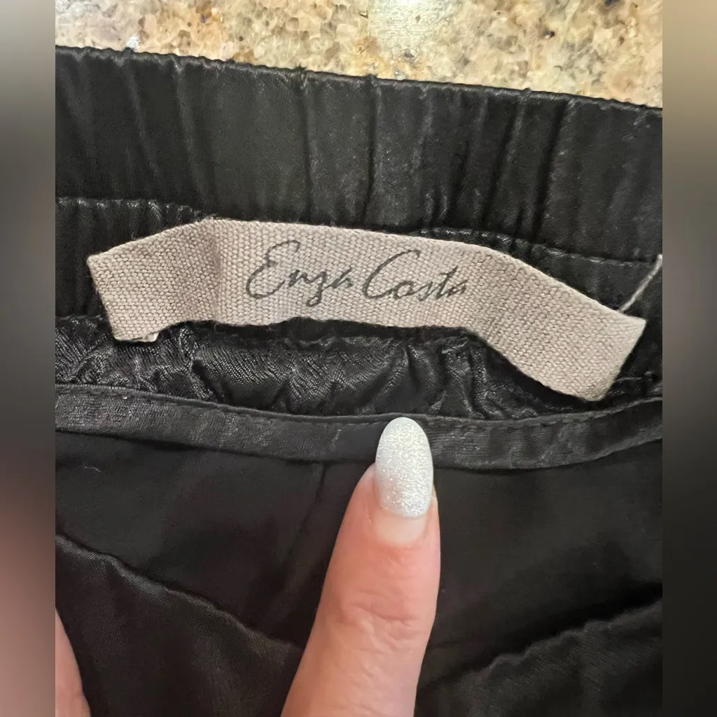 ENZA COSTA Pleated Satin Pants Pockets| Black 3/Large NWOT Sold Out - Image 10