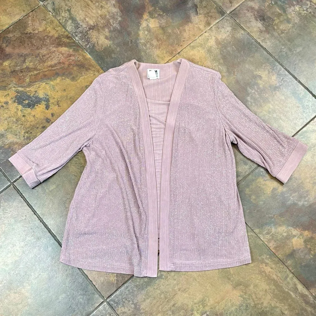 R & M Richard’s Women’s Petite Metallic Ribbed Sparkle Knit Pant Suit 18WP - Image 14