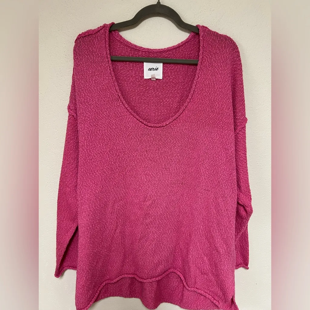 Pink Women's Sweater by Aerie size large - Image 2