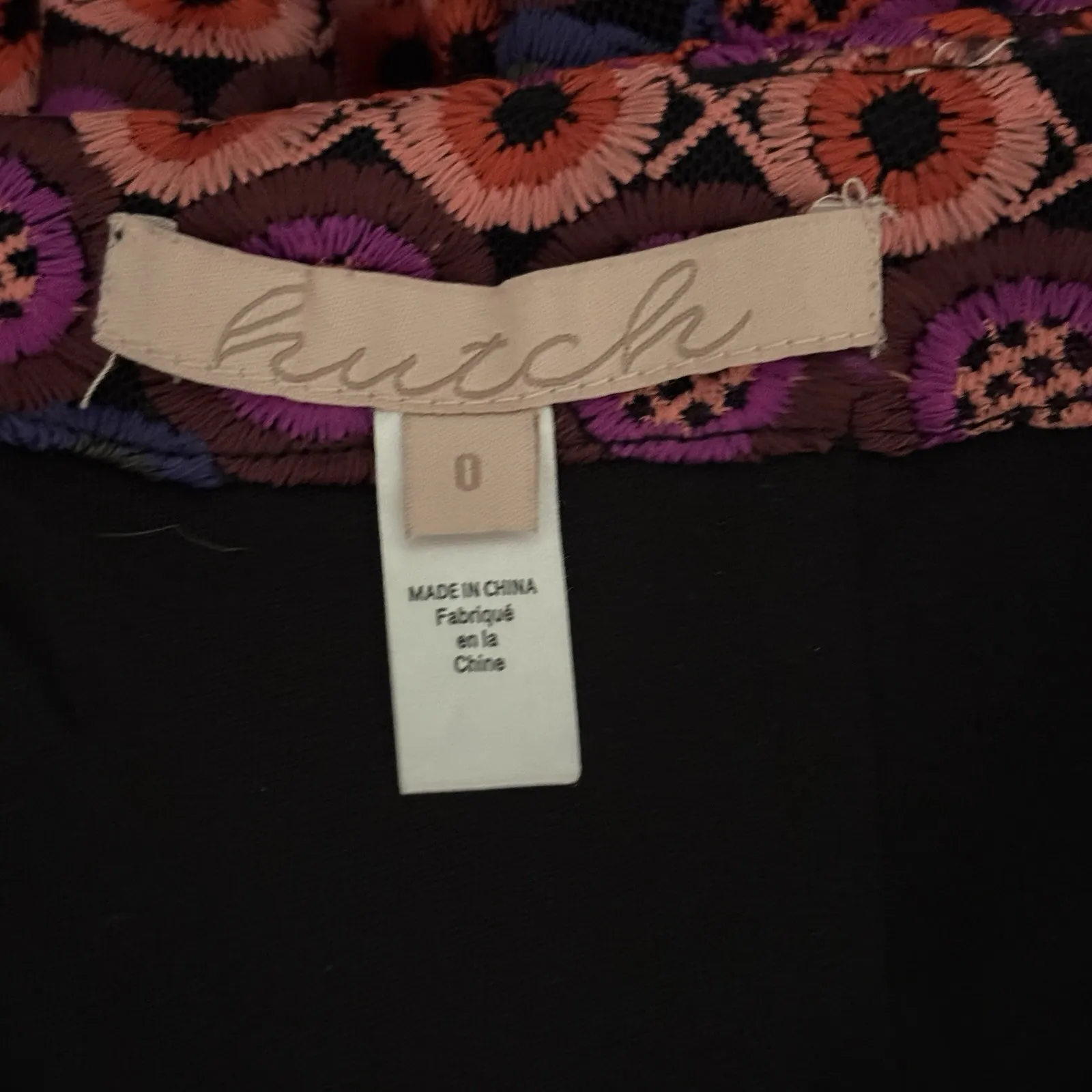 Hutch Skirt‎ Womens 0 Purple Orange Embroidered Circles Preppy Bohemian Colorful - Image 6