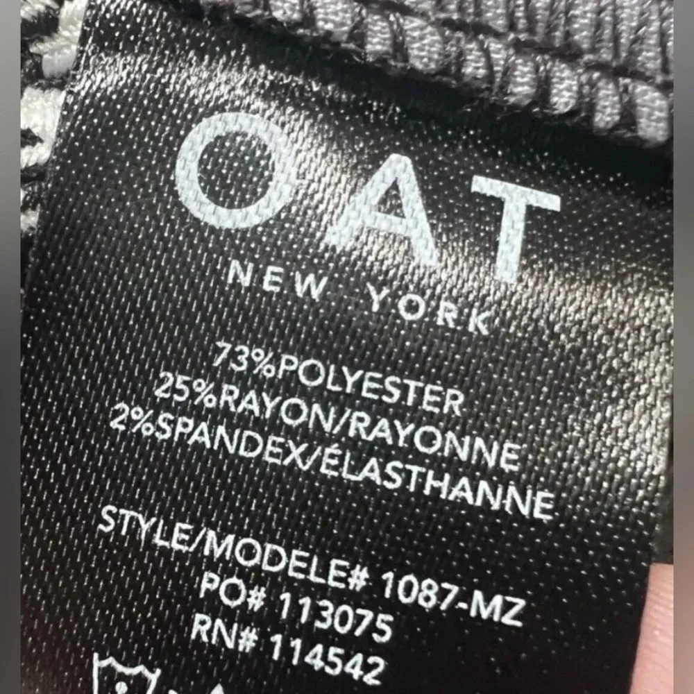 NWT Oat New York Pants Women’s Size XS Black & White Plaid Elastic Ankle & Waist - Image 4