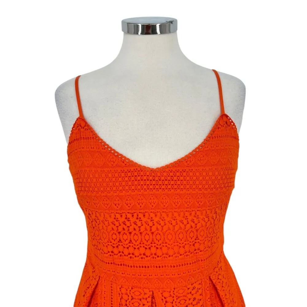 Vero Moda Orange Crochet Lace Spaghetti Strap Sundress Size Medium - Image 2