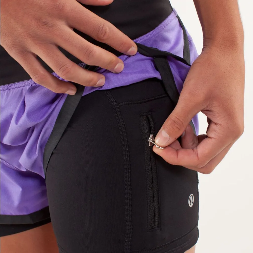 Women’s Lululemon Athletica Run: Speed Squad Gym Short Power Purple Black sz 4 - Image 6