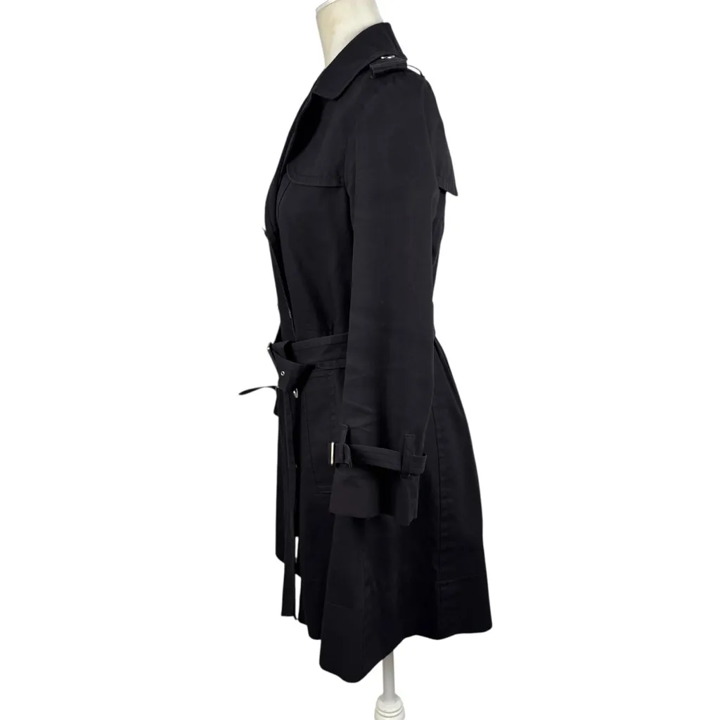 Marc by Marc Jacobs Double Breasted Black Trench Coat Belted Office Work Size M - Image 6