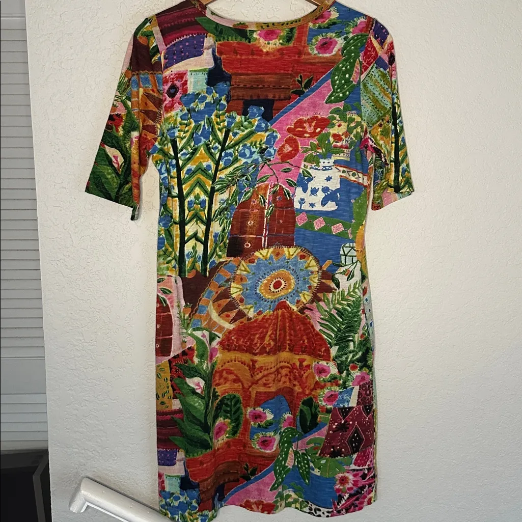 NEW Orientique Naturally Australia Colorful Dress Organic Cotton Oversized XS Orange - Image 8