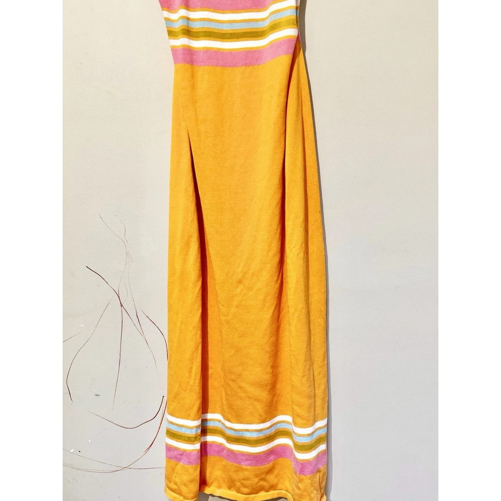 Trina Turk Kavaja 2 Stripe Maxi Sleeveless Summer Beach Dress Sherbet Orange XXL - Image 8