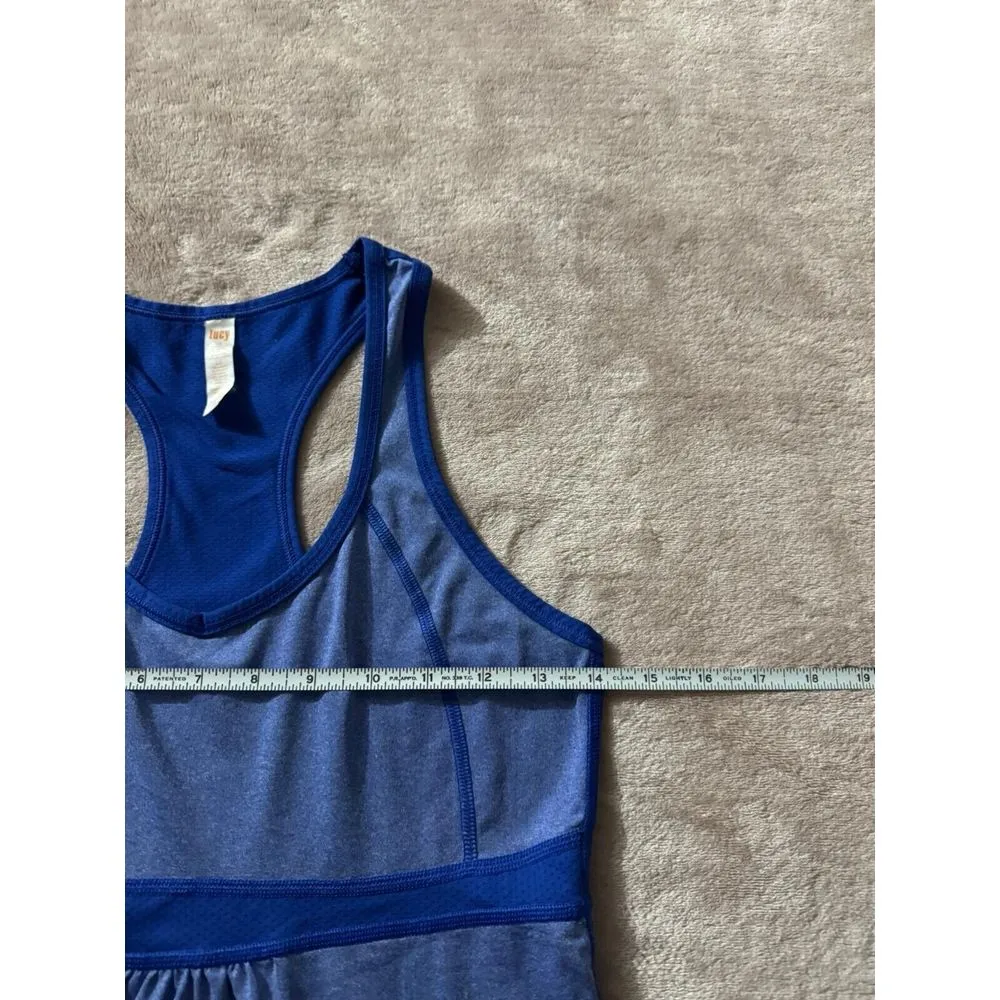 Lucy Active Mesh Inserts Racerback Bra Tank‎ Royal Blue Size Small - Image 7