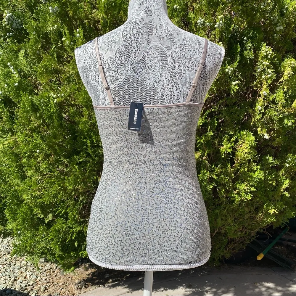 Champagne Gold Sequin Cami Tank Size XS - Image 5