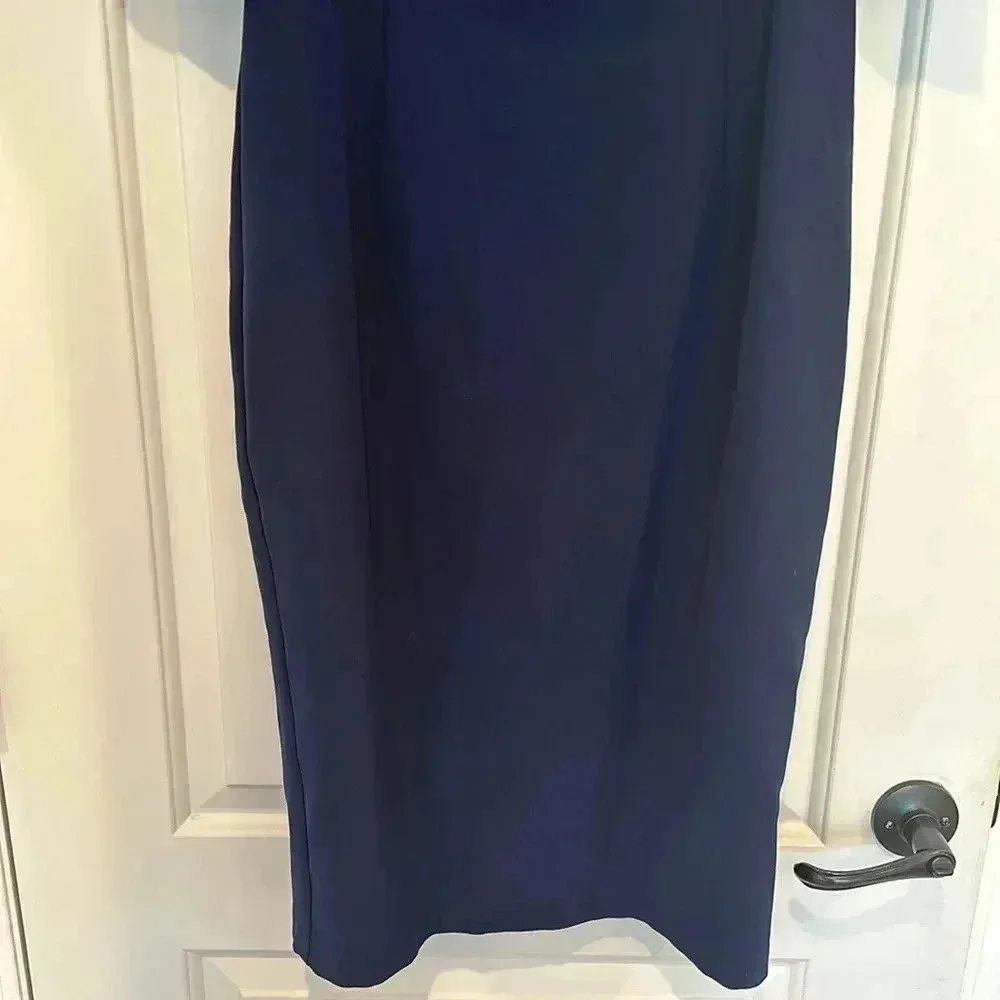 Bardot Revolve Jessie Dress Navy Blue Ink Off Shoulder Cocktail Sz 10 (L) - Image 4